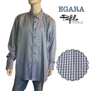 EGARA Dress Shirt Profilo Tessile 100% Cotton No Iron Men's Wearhouse NWOT
